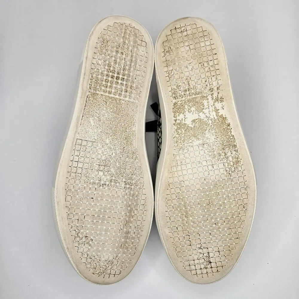 Steve Madden Black/White‎ Glammar Snakeskin Slip On Platform Sneakers Size 6M